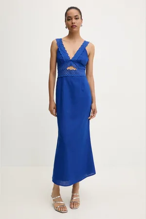 Never Fully Dressed Šaty s příměsí lnu Mimi Dress maxi, NFDDR1500