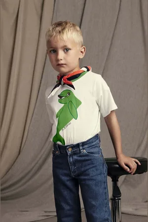 Mini Rodini Dětské bavlněné tričko Dolphin barva, s potiskem