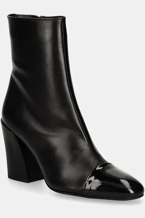 Furla Kožené kotníkové boty Essential Ankle Boot dámské, barva, na podpatku, YI65FNU NE0000 O6000