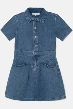 Tommy Hilfiger Dětské riflové šaty barva, mini, KG0KG08026