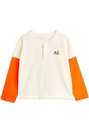 Mini Rodini Dětské bavlněné tričko s dlouhým rukávem ABC barva, 2472011711