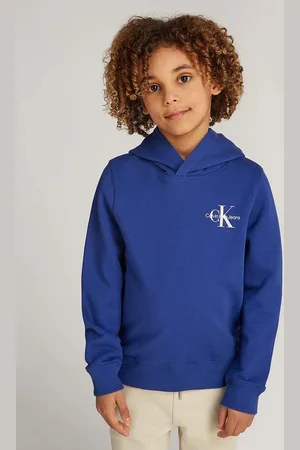 Calvin Klein Dětská bavlněná mikina barva, s kapucí, s potiskem, IU0IU00266