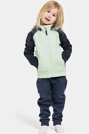 Didriksons Dětská mikina CORIN KIDS FULLZIP tmavomodrá barva, s kapucí, hladká