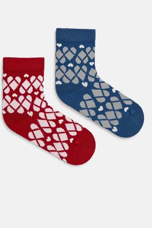 Benetton Dětské ponožky 2-pack vínová barva, 6AO30703M