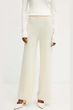 LUISA SPAGNOLI Vlněné kalhoty MODINE barva, široké, high waist, 58468