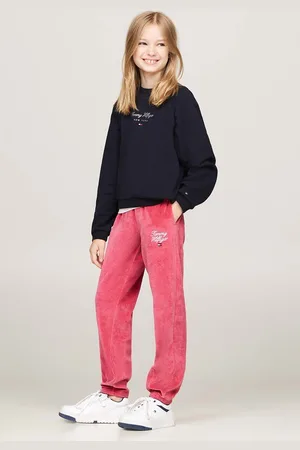 Tommy Hilfiger Dětské tepláky TH SCRIPT VELOUR PANT barva, s aplikací, KG0KG08221