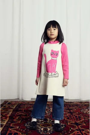 Mini Rodini Dětské bavlněné šaty Cat barva, mini, 2475010710