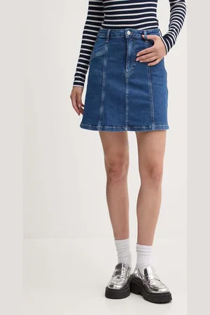 Tommy Hilfiger Džínová sukně barva, mini, áčková, DW0DW19011