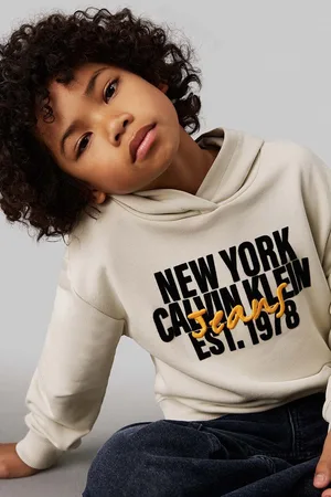 Calvin Klein Dětská mikina barva, s kapucí, s potiskem, IB0IB02334
