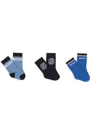 HUGO BOSS Dětské ponožky 3-pack tmavomodrá barva, J51601
