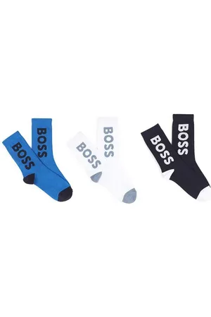 HUGO BOSS Dětské ponožky 3-pack tmavomodrá barva, J51577