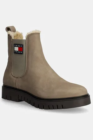 Tommy Hilfiger Nubukové kotníkové boty TJW NUBUCK CHELSEA WL barva, na plochém podpatku, EN0EN02688
