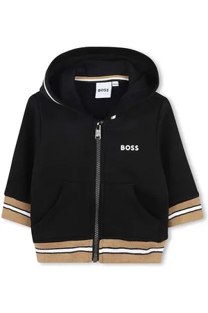 HUGO BOSS Kojenecká mikina barva, s kapucí, vzorovaná, J51246