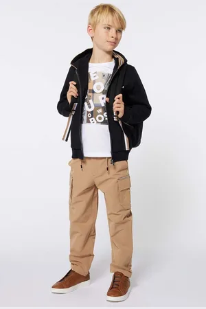 HUGO BOSS Dětské kalhoty barva, s aplikací, J51164