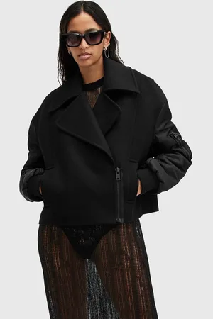 AllSaints Vlněná bunda ORLA barva, přechodná, oversize, W058OB