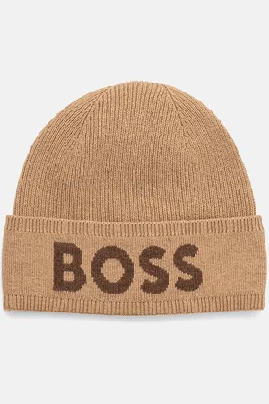HUGO BOSS Čepice z vlněné směsi tmavomodrá barva, z tenké pleteniny, 50524348