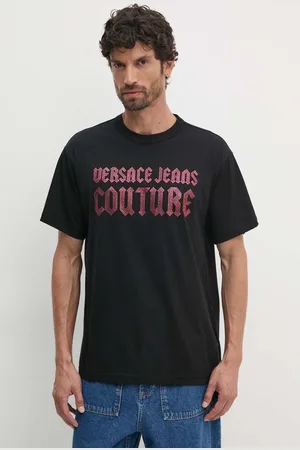 VERSACE Bavlněné tričko barva, s aplikací, 77GAHL00 CJ01L