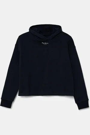 Pepe Jeans Dětská bavlněná mikina VICTORIA tmavomodrá barva, s kapucí, hladká, PG581330