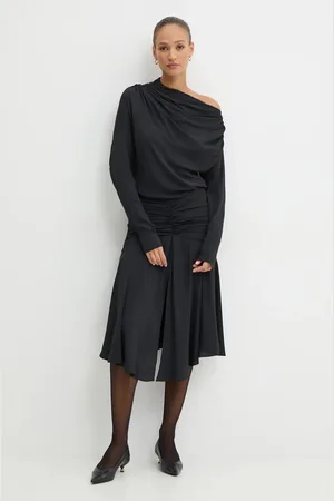 Pinko Šaty s příměsí hedvábí barva, maxi, 103873 A207