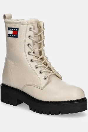 Tommy Hilfiger Kožené workery TJW URBAN BOOT TUMBLED LTR WL dámské, barva, na plochém podpatku, zateplené, EN0EN02317
