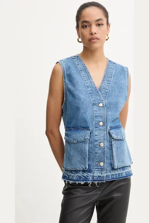 Moschino Džínová vesta barva, jednořadá, 1001.8221