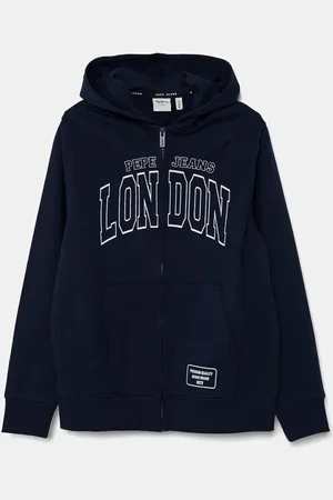 Pepe Jeans Dětská bavlněná mikina BALEY ZIP barva, s kapucí, s potiskem, PB581617
