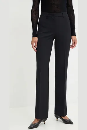 Pinko Kalhoty s příměsí vlny barva, jednoduché, high waist, 103700 A1XX