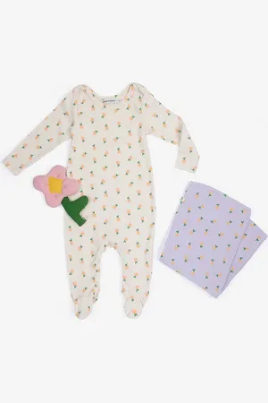 Bobo Choses Dětský bavlněný overal Pansy Flower 224AB105