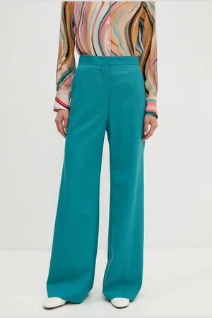 Paul Smith Vlněné kalhoty barva, jednoduché, high waist, W2R.206T.N31053