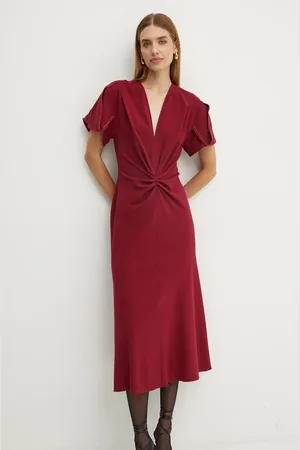 Victoria Beckham Vlněné šaty barva, midi, 1424WDR005195C