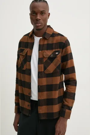 Dickies Košile pánská, žlutá barva, regular, s klasickým límcem