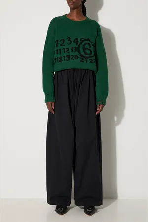 Maison Margiela Bavlněné kalhoty barva, široké, high waist, S52KA0501.M35148
