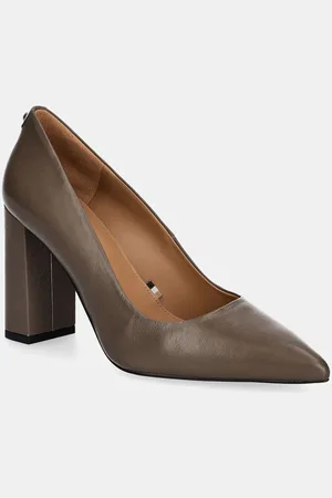HUGO BOSS Kožené lodičky Janet barva, na podpatku, 50518512
