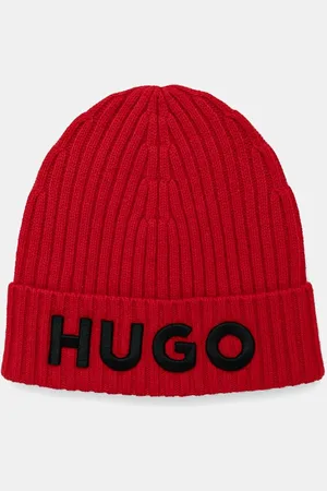 HUGO BOSS Vlněná čepice růžová barva, z tenké pleteniny, 50527804