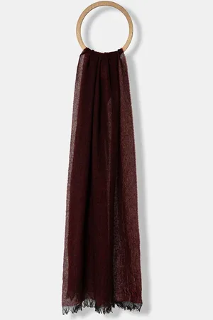 Lanvin Kašmírový šátek vínová barva, hladký, 6L5018.U7746