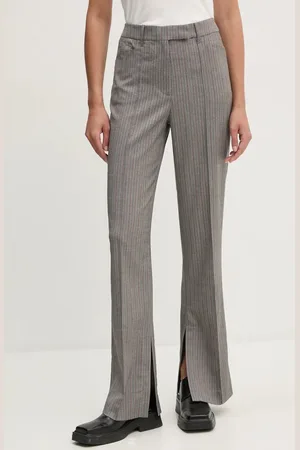 REMAIN Kalhoty Herringbone Slim Pants dámské, barva, široké, high waist, 5018733038