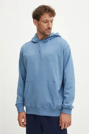 New Balance Bavlněná mikina pánská, barva, s kapucí, hladká, MT43500HEB