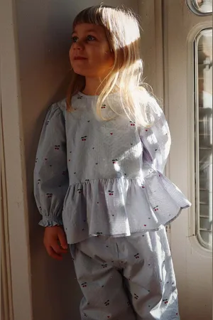 Konges Sløjd Dětská bavlněná halenka EVIA BLOUSE GOTS barva, KS101395
