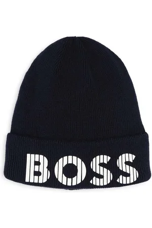 HUGO BOSS Dětská bavlněná čepice tmavomodrá barva, J51564