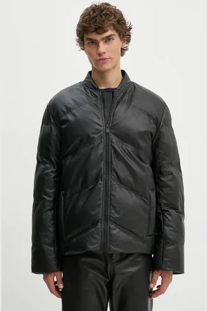 Zadig & Voltaire Kožená bunda pánská, barva, zimní, oversize, RMOW00110