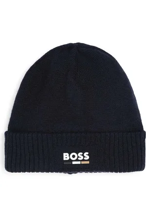 HUGO BOSS Dětská čepice s příměsí vlny tmavomodrá barva, J51600