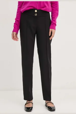 ARTIGLI Kalhoty dámské, vínová barva, jednoduché, high waist, ACPA000219