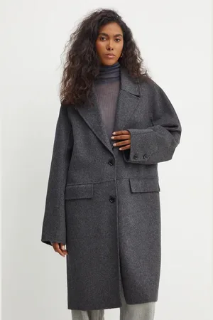HUGO BOSS Vlněný kabát barva, přechodný, oversize, 50528108