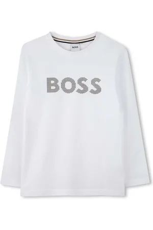 HUGO BOSS Dětské bavlněné tričko s dlouhým rukávem barva, s potiskem, J51218