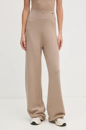 Calvin Klein Vlněné tepláky šedá barva, K20K207680