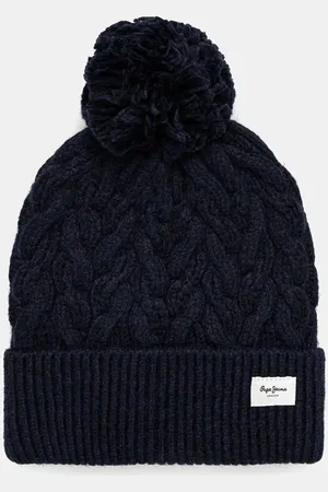 Pepe Jeans Čepice WALLIS HAT tmavomodrá barva, z husté pleteniny, PL040353