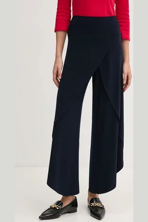 Joseph Ribkoff Kalhoty dámské, tmavomodrá barva, široké, high waist, 211494