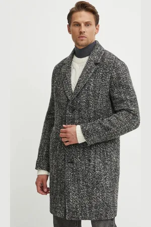 Tommy Hilfiger Vlněný kabát barva, přechodný, MW0MW37312