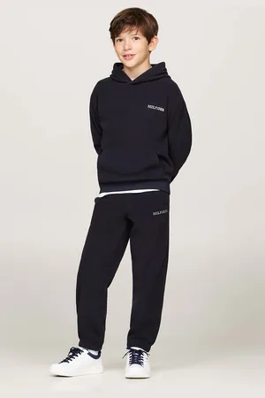 Tommy Hilfiger Dětské tepláky U POLAR FLEECE tmavomodrá barva, hladké, KS0KS00583
