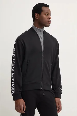 VERSACE Bavlněná mikina pánská, barva, s potiskem, 77GAIC02 CF02C